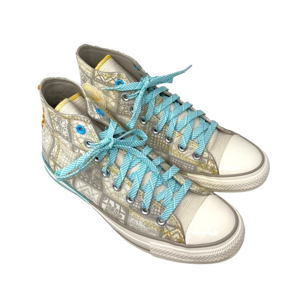 Converse Chuck Taylor All Star High Top Blue Beige Canvas Men’s Sneakers A03692C - Picture 6 of 8